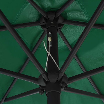 vidaXL Garden Parasol with Aluminium Pole 270x246 cm Green 4