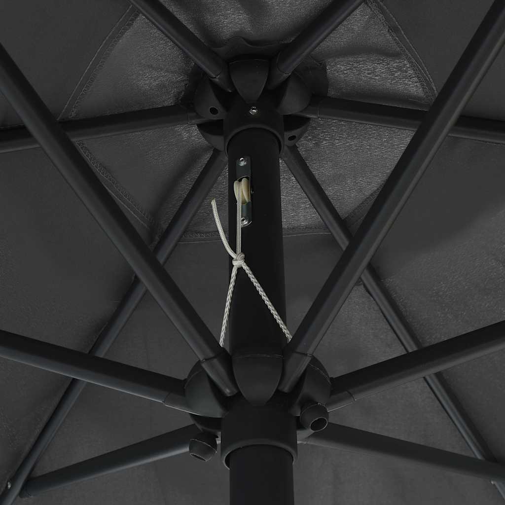 vidaXL Garden Parasol with Aluminium Pole 270x246 cm Anthracite 4