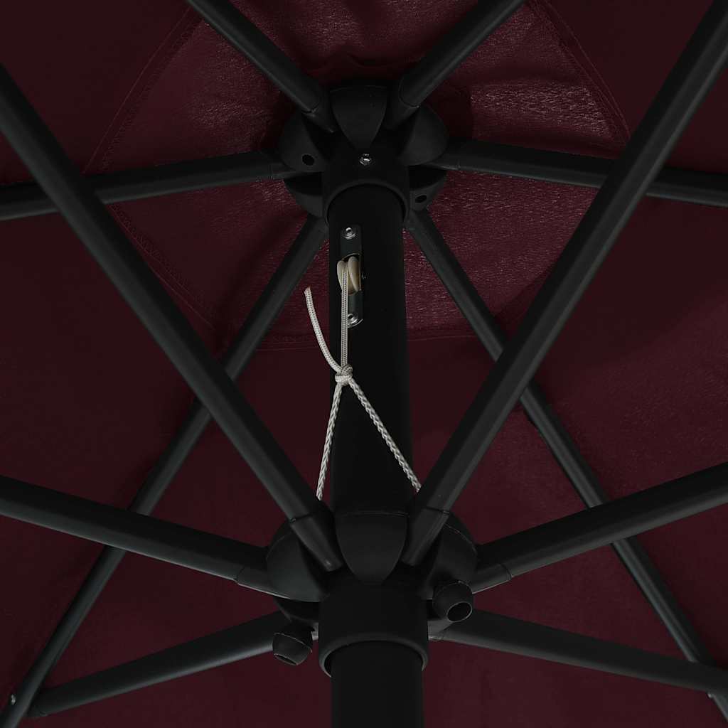 vidaXL Garden Parasol | Bordeaux red | Polyester, Aluminium | Large | Tiltable 5