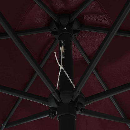 vidaXL Garden Parasol | Bordeaux red | Polyester, Aluminium | Large | Tiltable 5