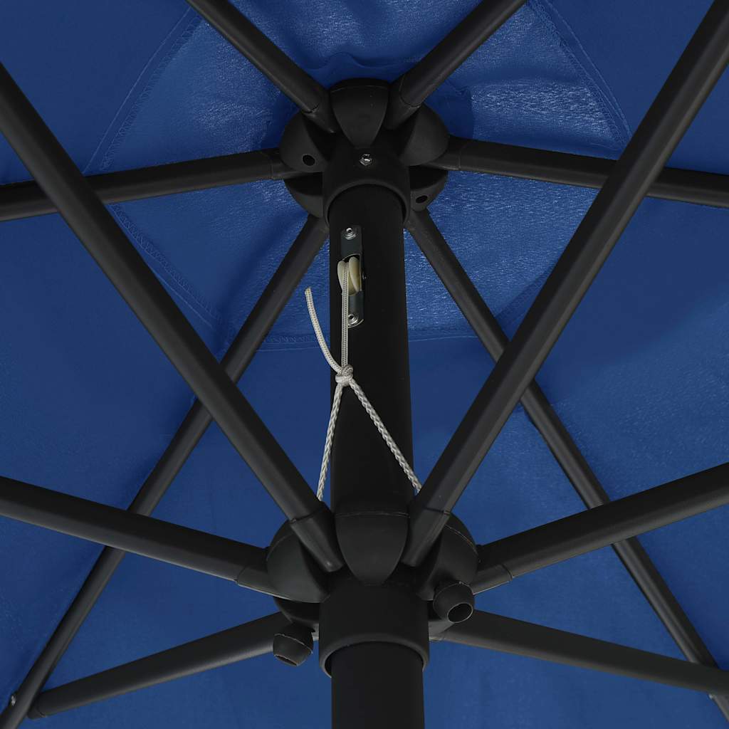 vidaXL Garden Parasol | Azure Blue | Polyester, Aluminium | Large | Foldable 5