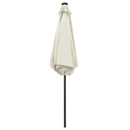 vidaXL Garden Parasol with LED Lights and Aluminium Pole 270 cm Sand White 4