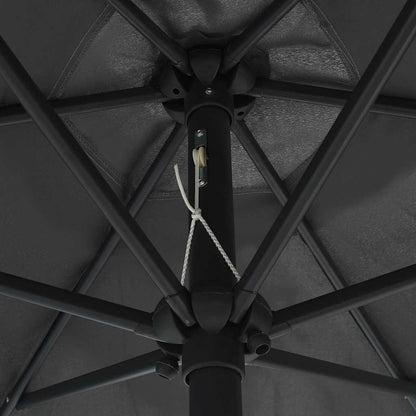 vidaXL Garden Parasol with LED Lights and Aluminium Pole 270 cm Anthracite 5