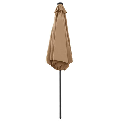 vidaXL Garden Parasol with LED Lights and Aluminium Pole 270 cm Taupe 4