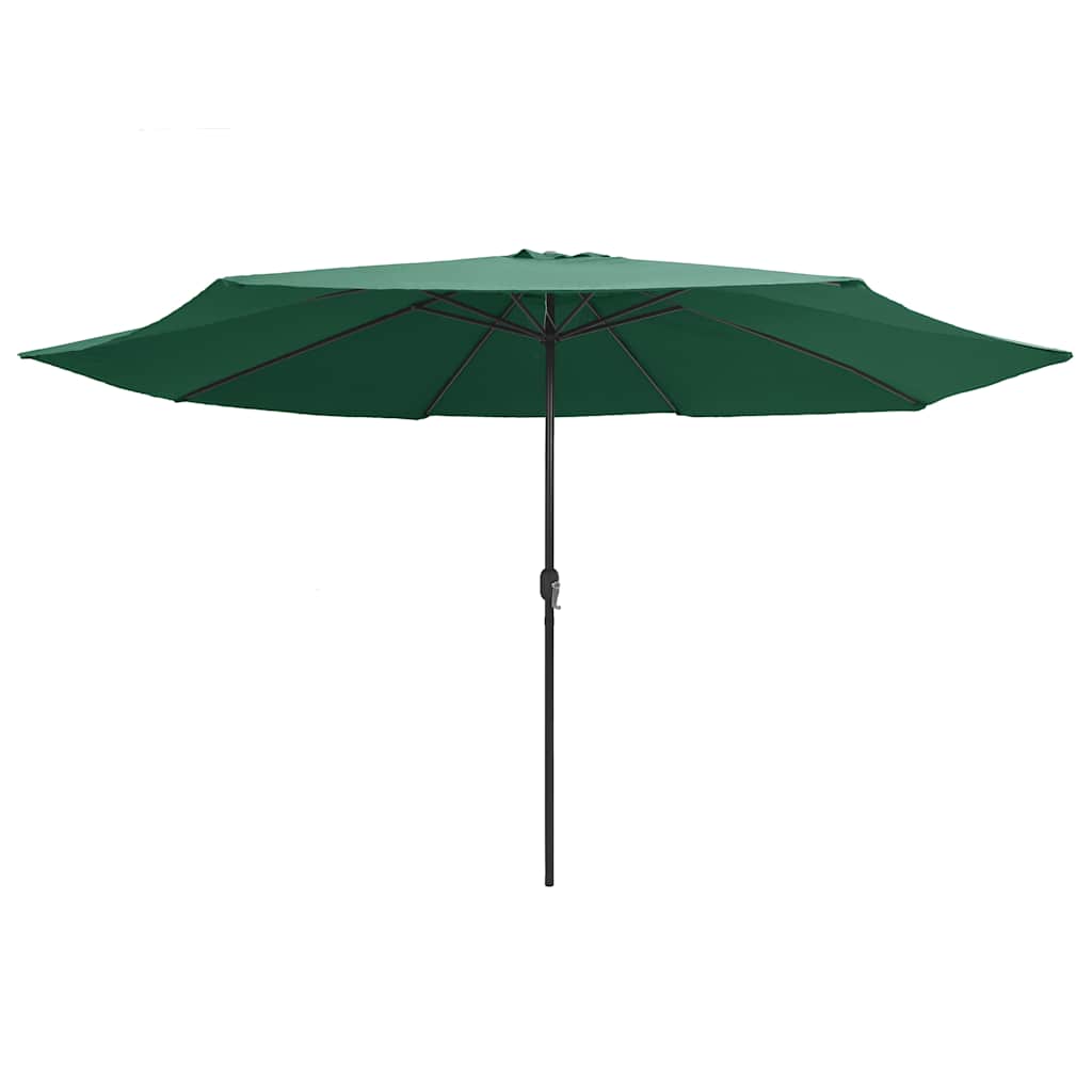 vidaXL Garden Parasol with Metal Pole 390 cm Green 2