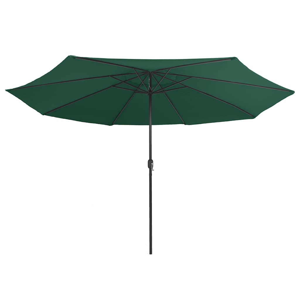 vidaXL Garden Parasol with Metal Pole 390 cm Green 3
