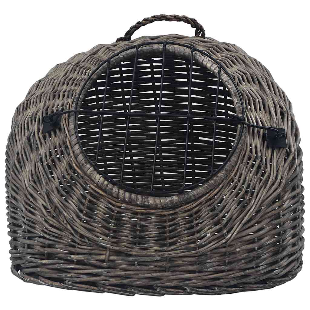 vidaXL Cat Carrier | Grey and black | Natural willow, iron | 50x42x40 cm 4