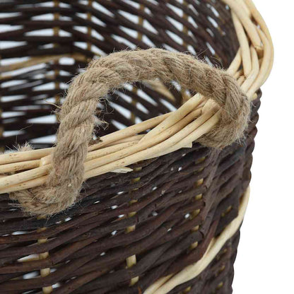vidaXL Firewood Backpack with Carrying Belts 44.5x37x50 cm Natural Willow 5