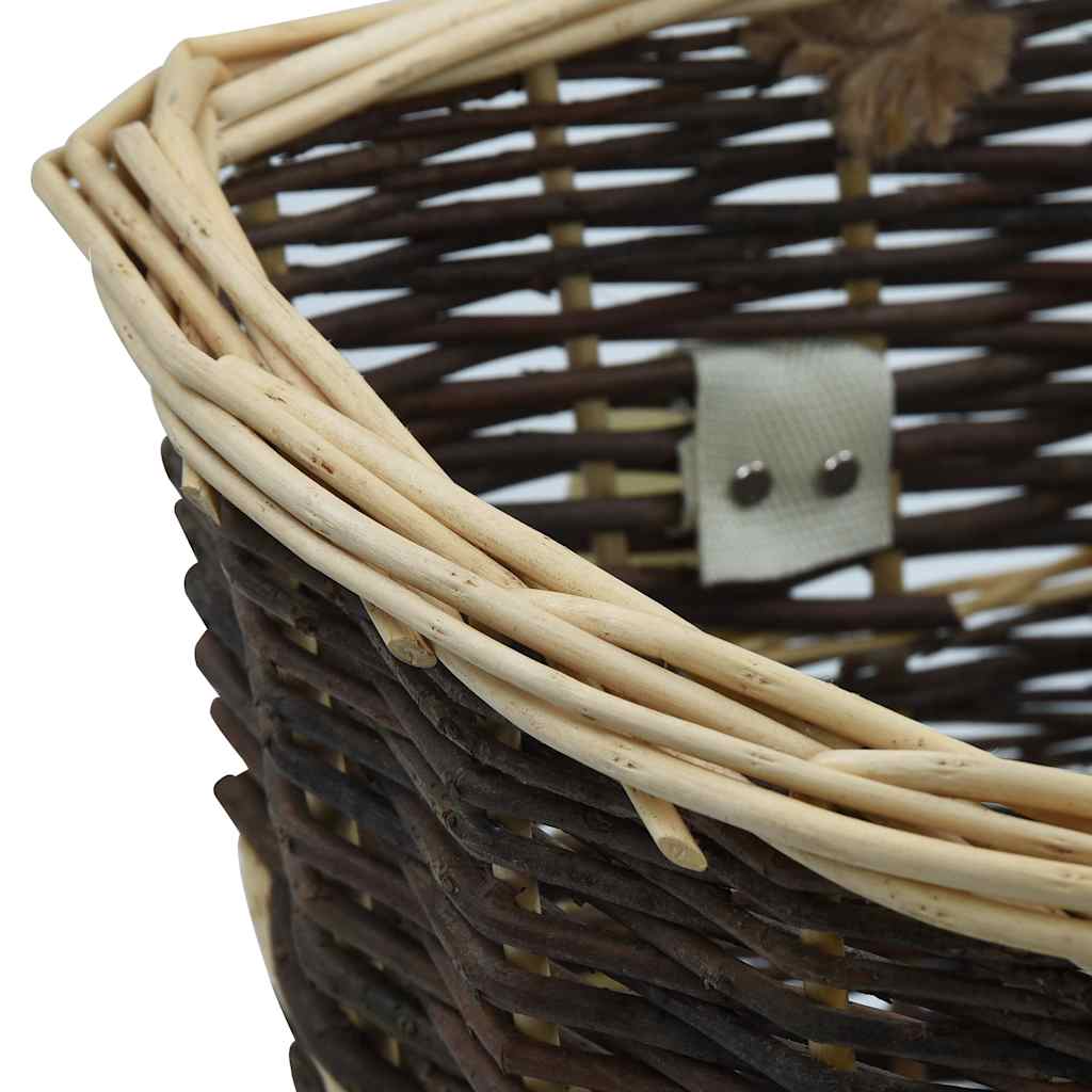 vidaXL Firewood Backpack with Carrying Belts 44.5x37x50 cm Natural Willow 6