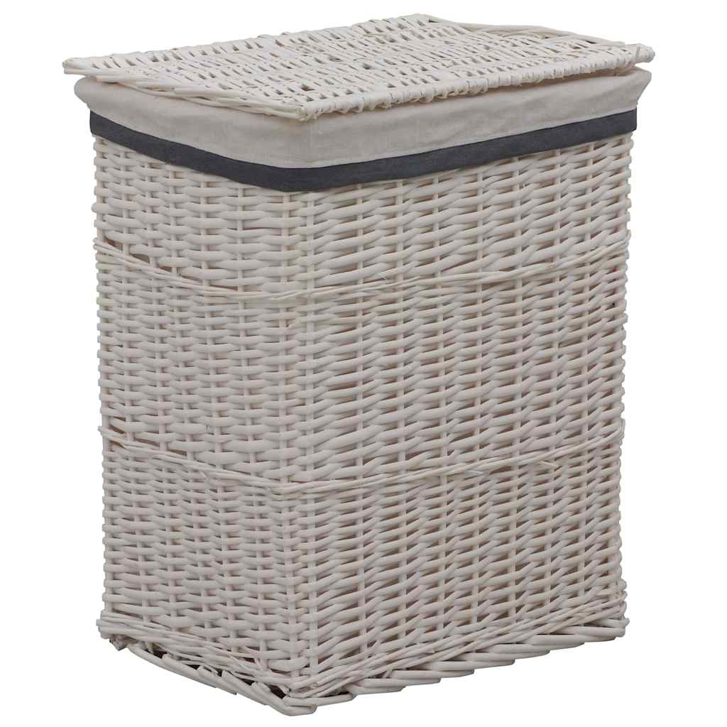 vidaXL Laundry Basket White Willow 1