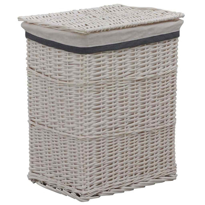 vidaXL Laundry Basket White Willow 1