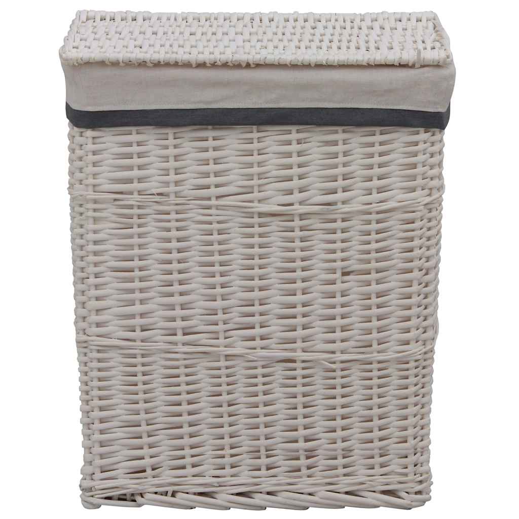 vidaXL Laundry Basket White Willow 2