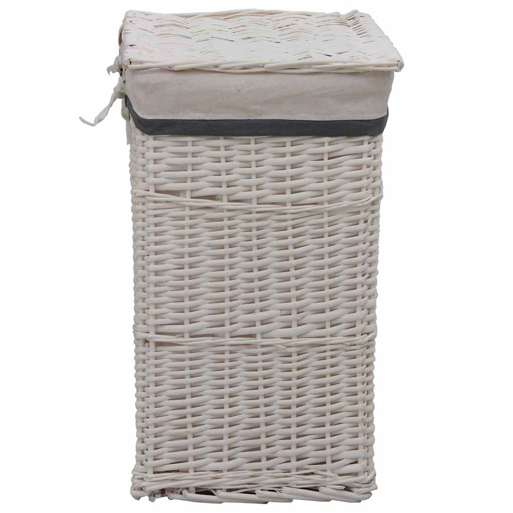 vidaXL Laundry Basket White Willow 3