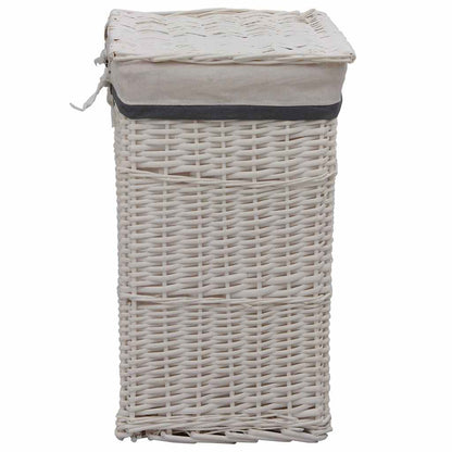 vidaXL Laundry Basket White Willow 3
