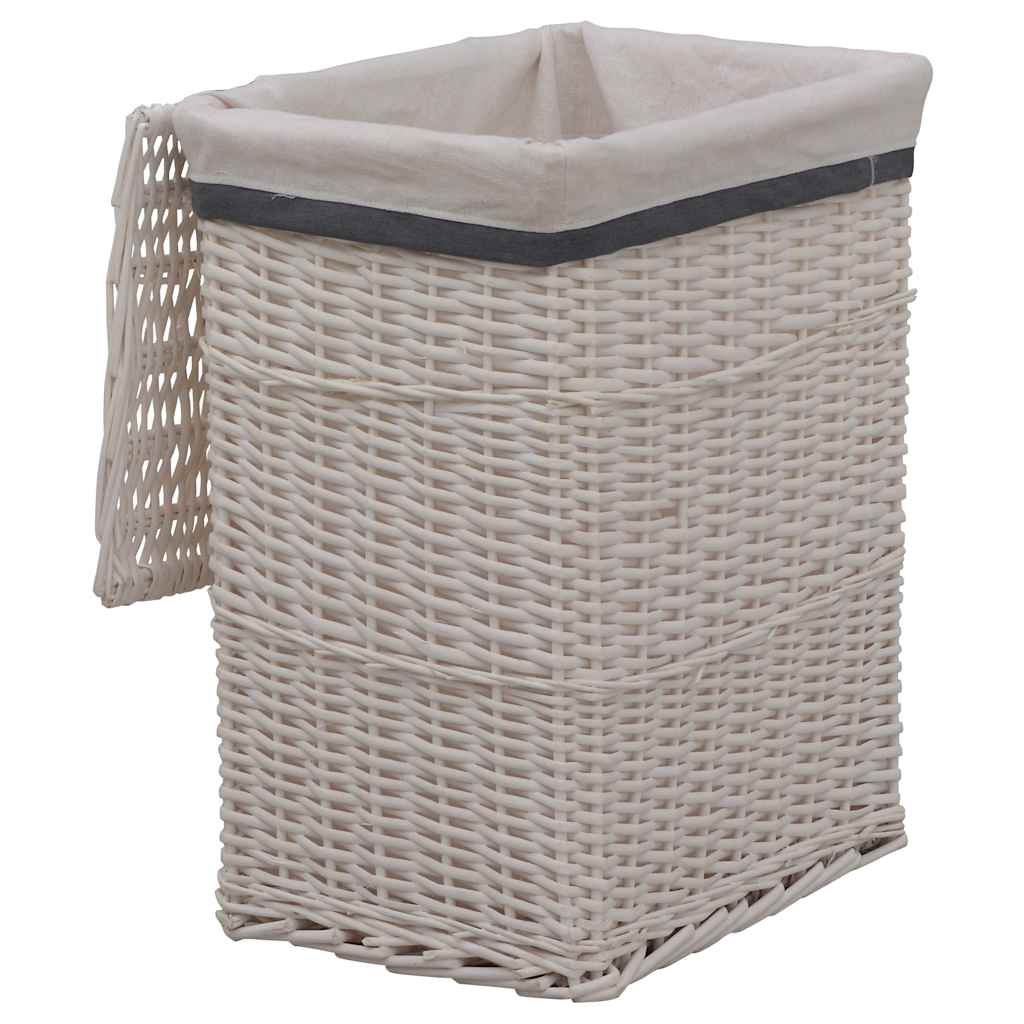 vidaXL Laundry Basket White Willow 5