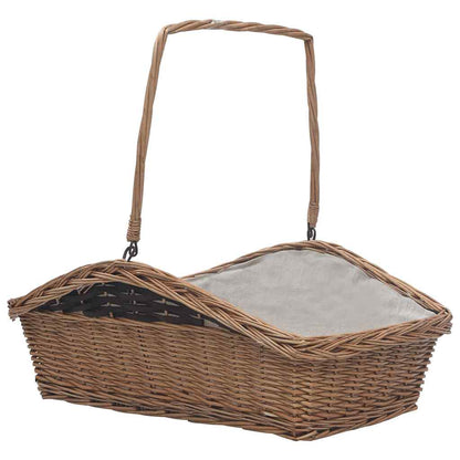 vidaXL Firewood Basket with Handle 61.5x46.5x58 cm Brown Willow 1