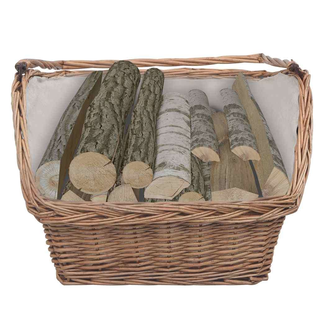 vidaXL Firewood Basket with Handle 61.5x46.5x58 cm Brown Willow 2