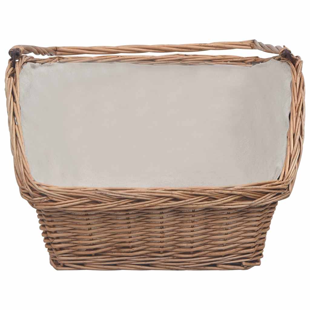 vidaXL Firewood Basket with Handle 61.5x46.5x58 cm Brown Willow 3