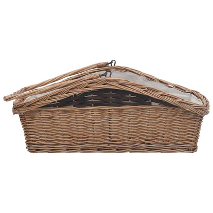 vidaXL Firewood Basket with Handle 61.5x46.5x58 cm Brown Willow 5