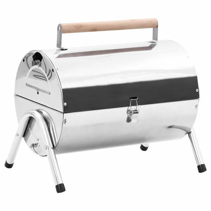 vidaXL Portable Tabletop Charcoal BBQ Grill Stainless Steel Double Grids 1