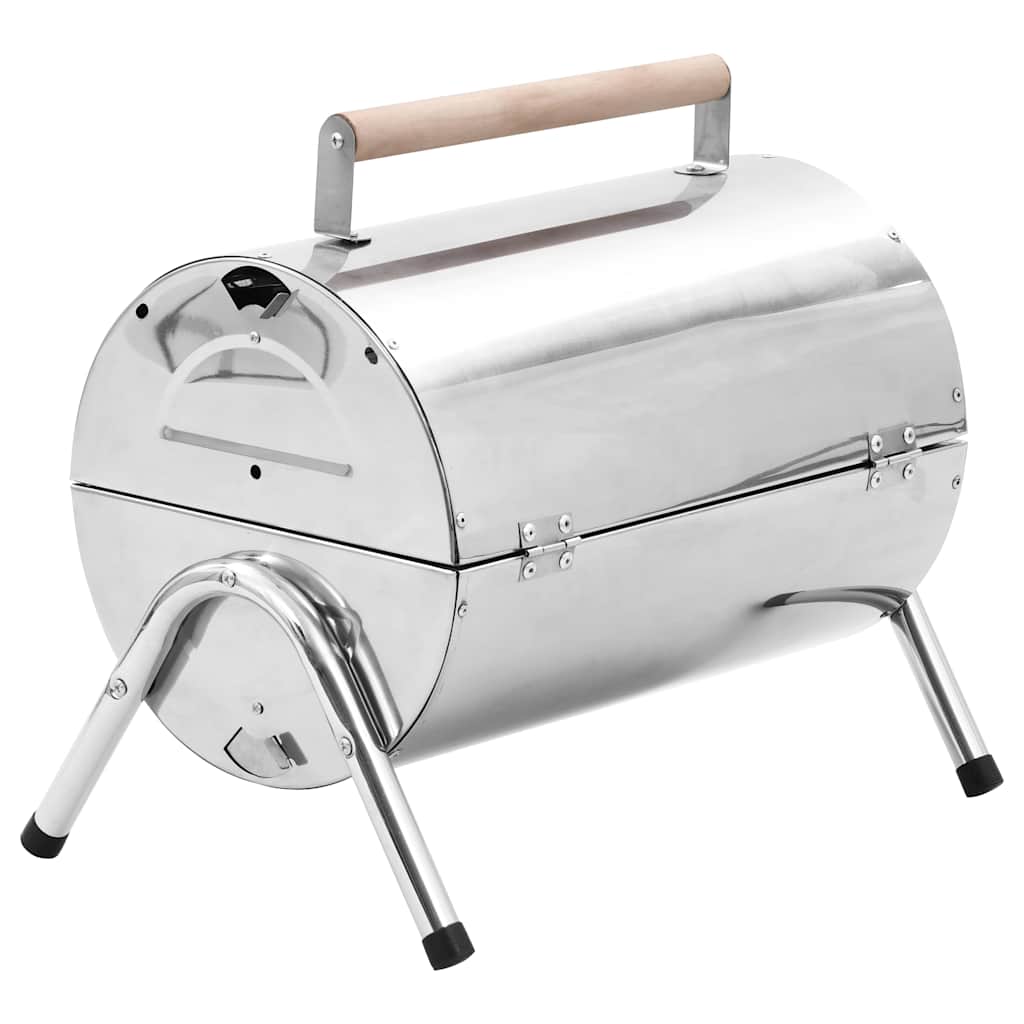 vidaXL Portable Tabletop Charcoal BBQ Grill Stainless Steel Double Grids 6
