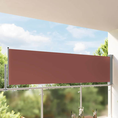 vidaXL Side Awning | Brown | Polyester | 100x300 cm | Retractable | Modern 1
