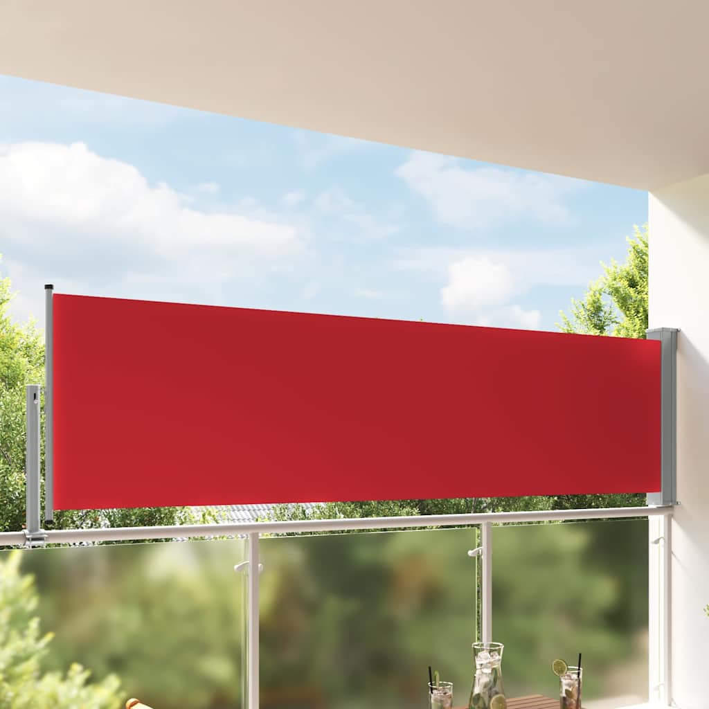 vidaXL Patio Retractable Side Awning 100x300 cm Red 1