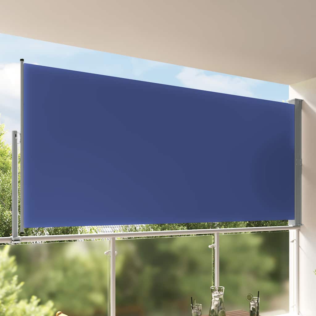 vidaXL Side Awning | Blue | Polyester with PU coating, Iron | 160 cm x 300 cm 1