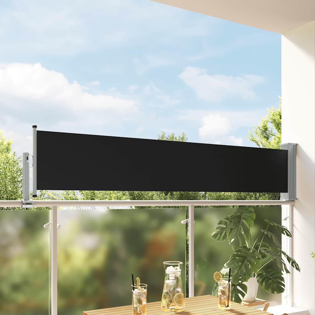 vidaXL Patio Retractable Side Awning 60x300 cm Black 1