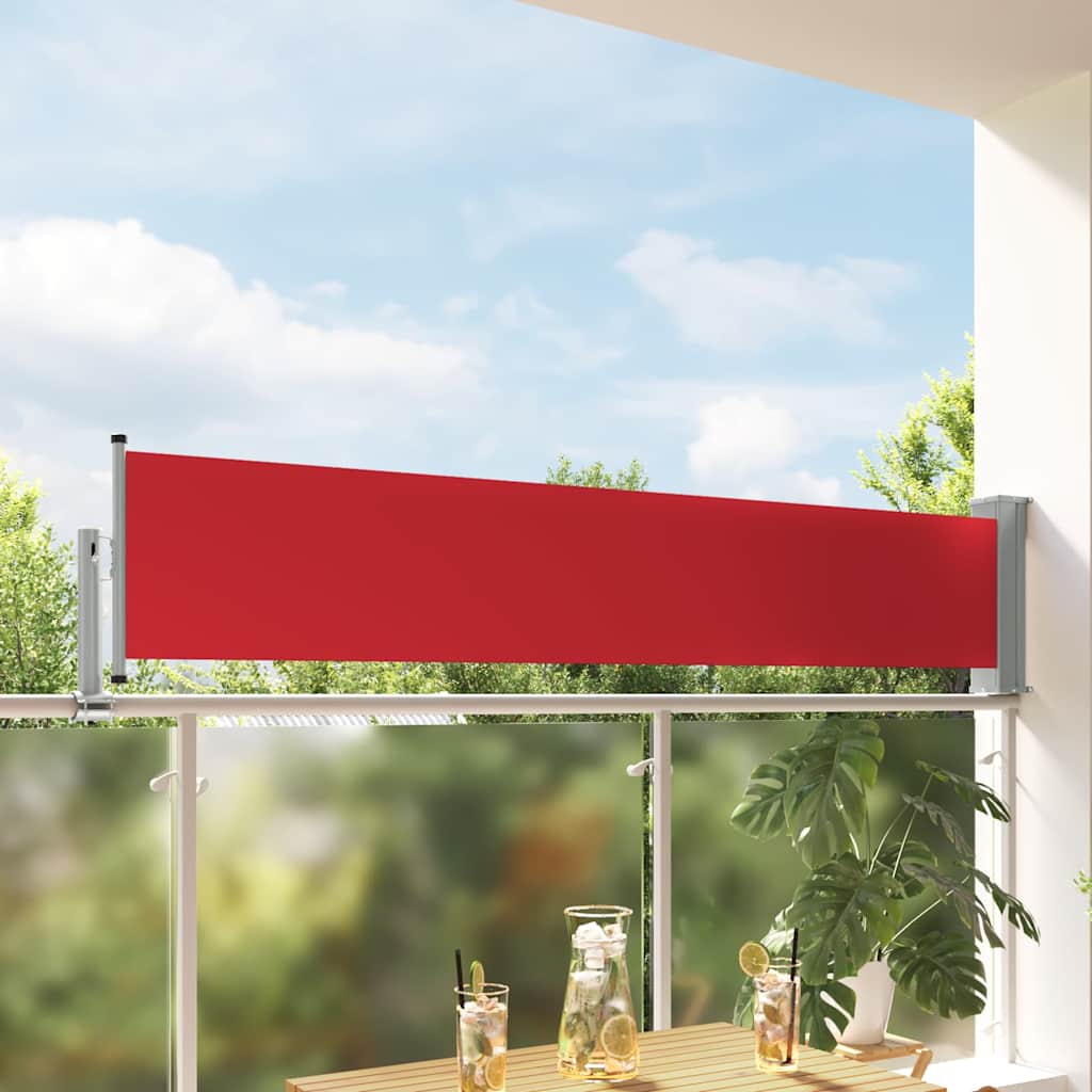 vidaXL Side Awning | Red and grey 1
