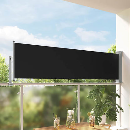 vidaXL Side Awning | Black and Grey | Polyester with PU coating | 80 x 300 cm 1