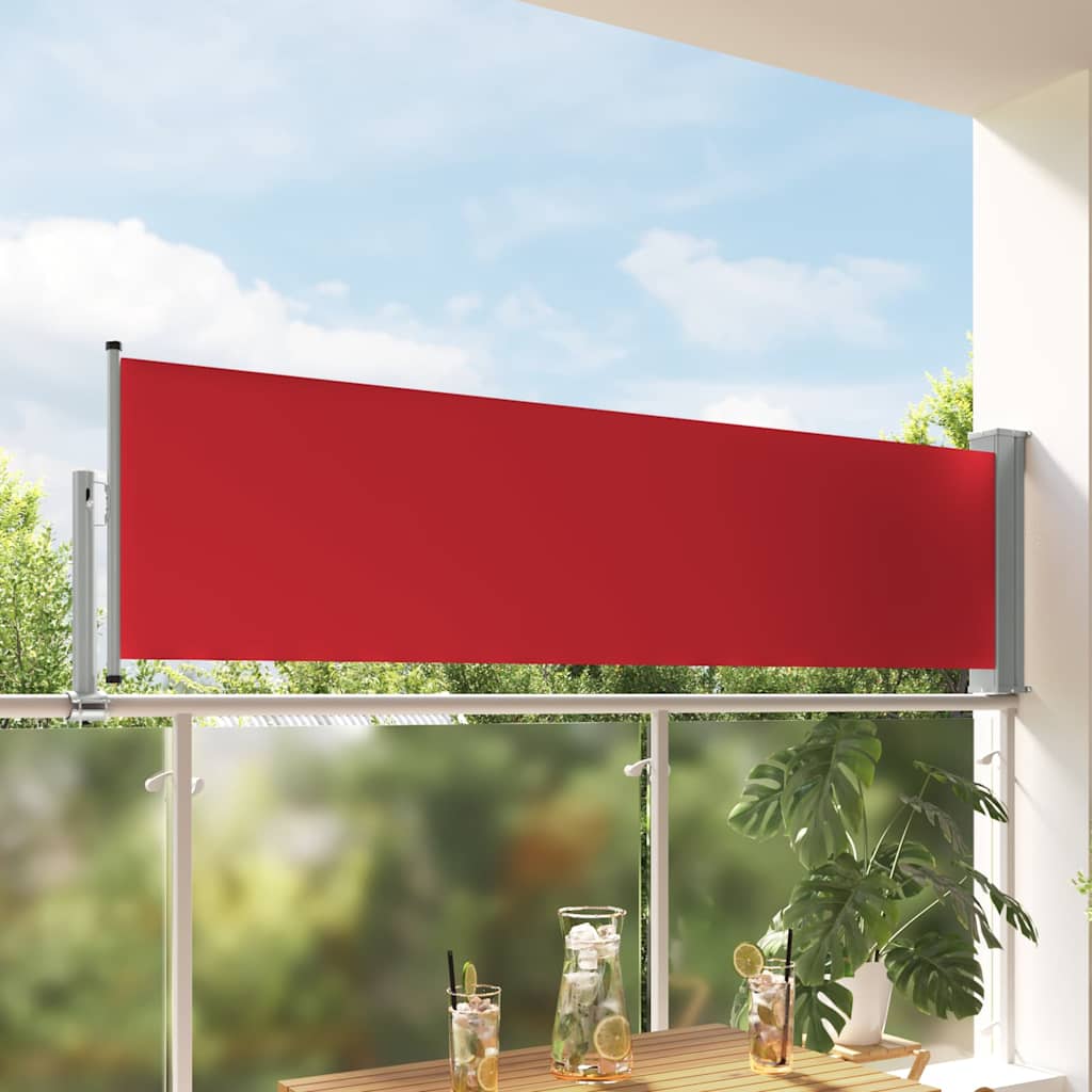 vidaXL Patio Retractable Side Awning 80x300 cm Red 1