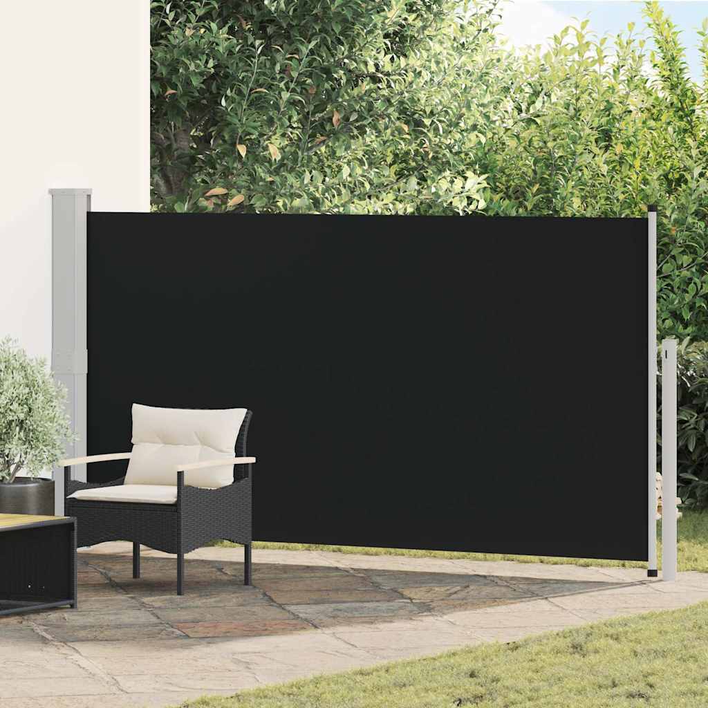 48364 vidaXL Patio Retractable Side Awning 170x300 cm Black 1