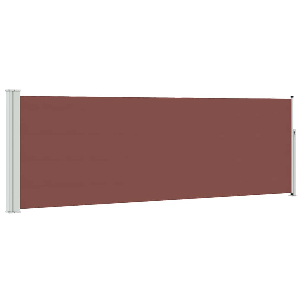 vidaXL Patio Retractable Side Awning 100x314 cm Brown 2