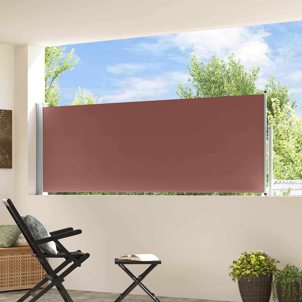 vidaXL Patio Retractable Side Awning 100x314 cm Brown 3