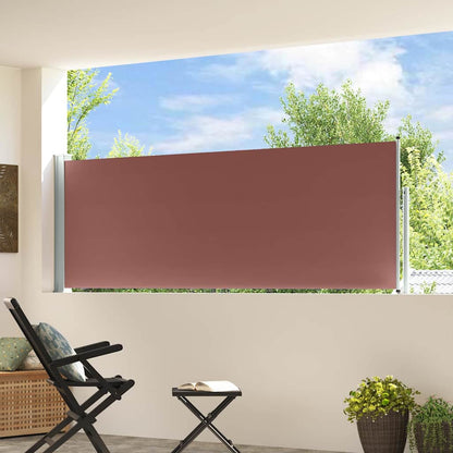 vidaXL Patio Retractable Side Awning 100x314 cm Brown 3