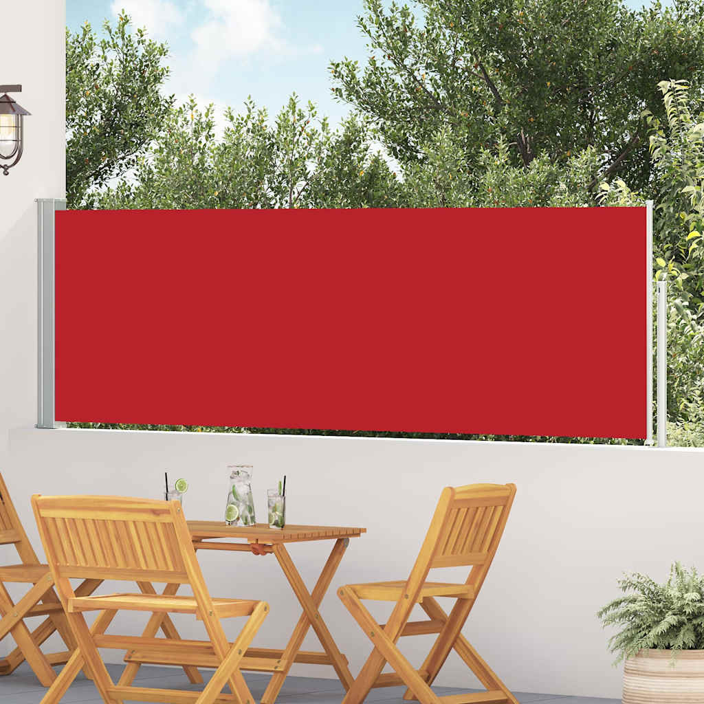 vidaXL Patio Retractable Side Awning 100x514 cm Red 1