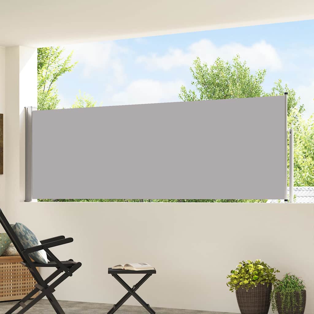 vidaXL Patio Retractable Side Awning 100x514 cm Grey 3