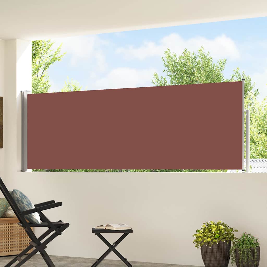 vidaXL Patio Retractable Side Awning 100x514 cm Brown 3
