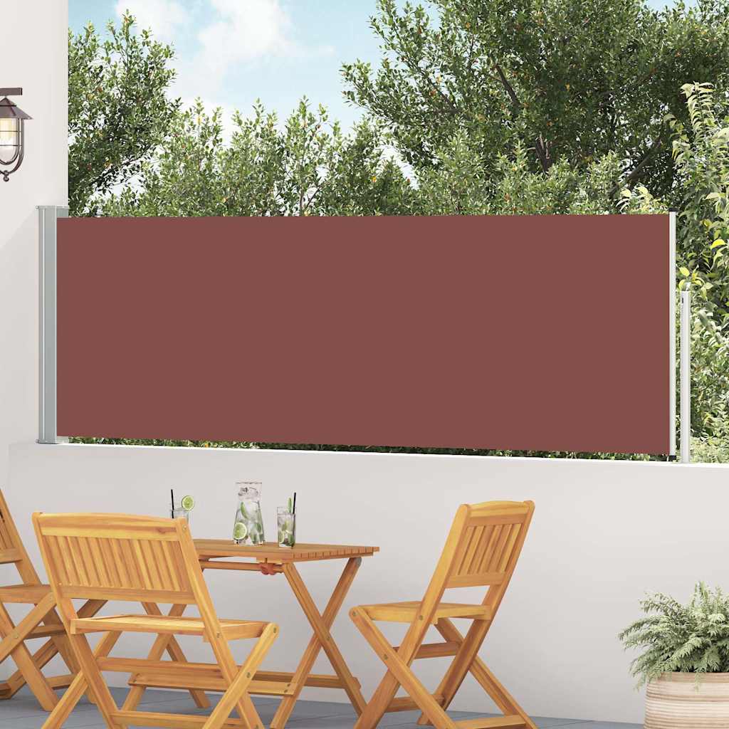 vidaXL Patio Retractable Side Awning 100x514 cm Brown 1
