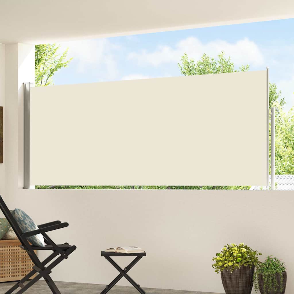 vidaXL Patio Retractable Side Awning 117x514 cm Cream 3