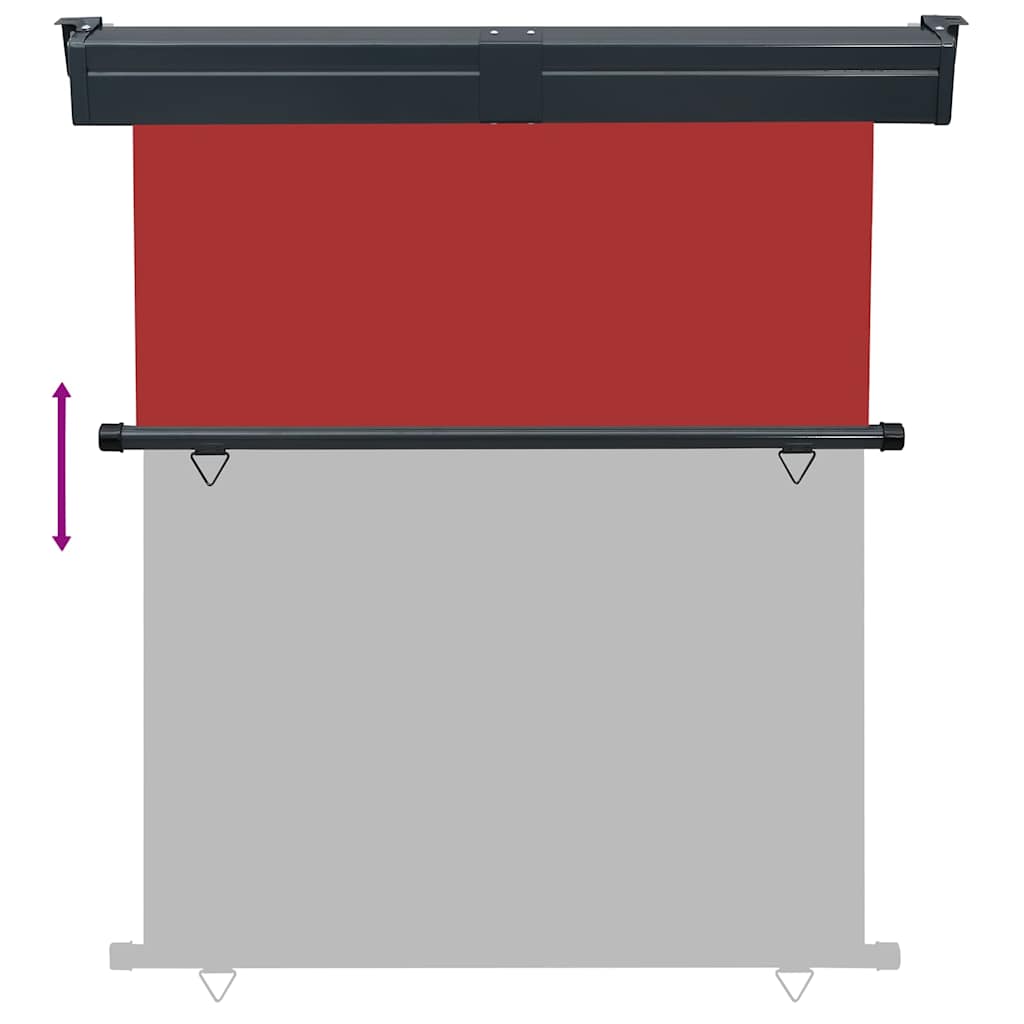 vidaXL Balcony Side Awning | Red | Polyester fabric, Steel, Aluminium 5
