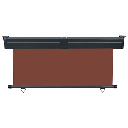 vidaXL Balcony Side Awning | Brown | Steel | 165 x 250 cm |  Retractable 4