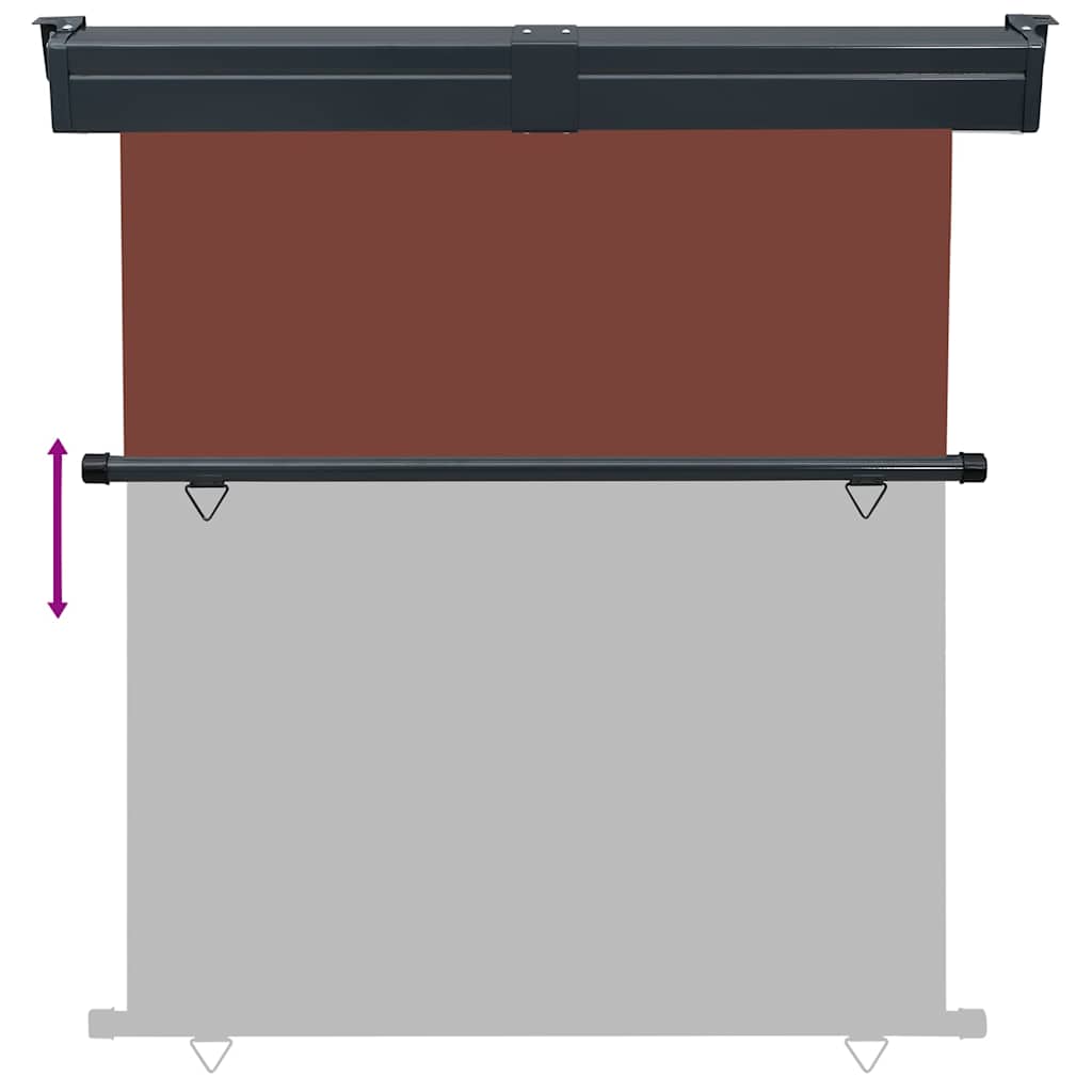 vidaXL Balcony Side Awning | Brown | Steel | 165 x 250 cm |  Retractable 5