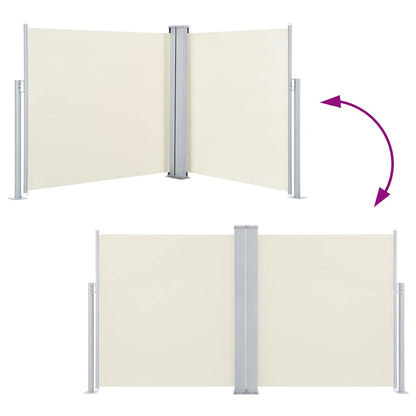 vidaXL Retractable Side Awning Cream 100x600 cm 5