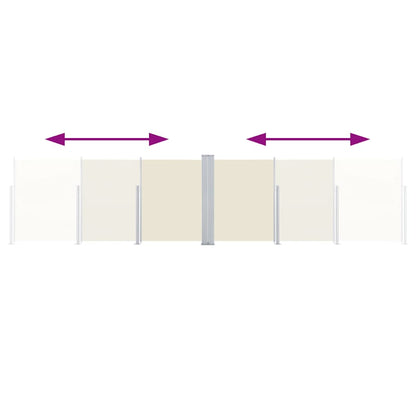 vidaXL Retractable Side Awning Cream 100x600 cm 6