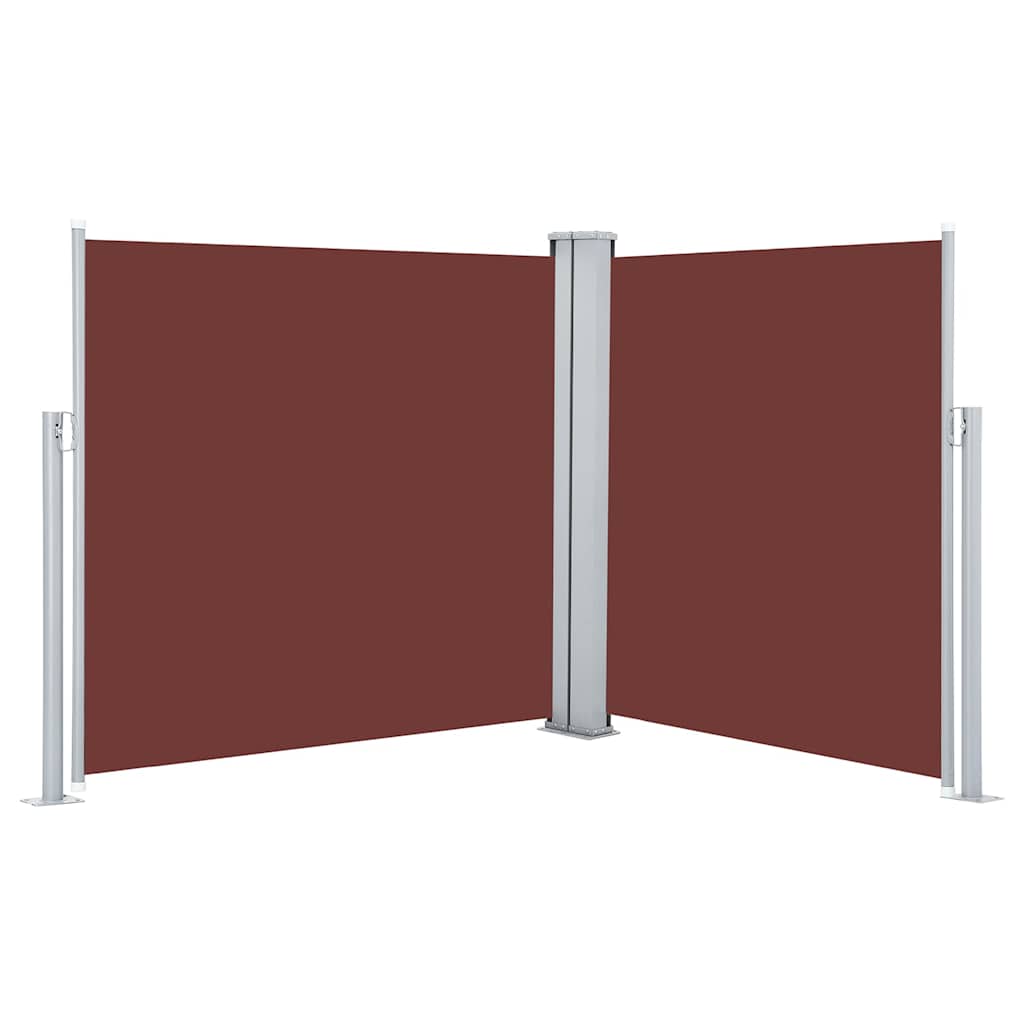vidaXL Retractable Side Awning Brown 100x600 cm 2