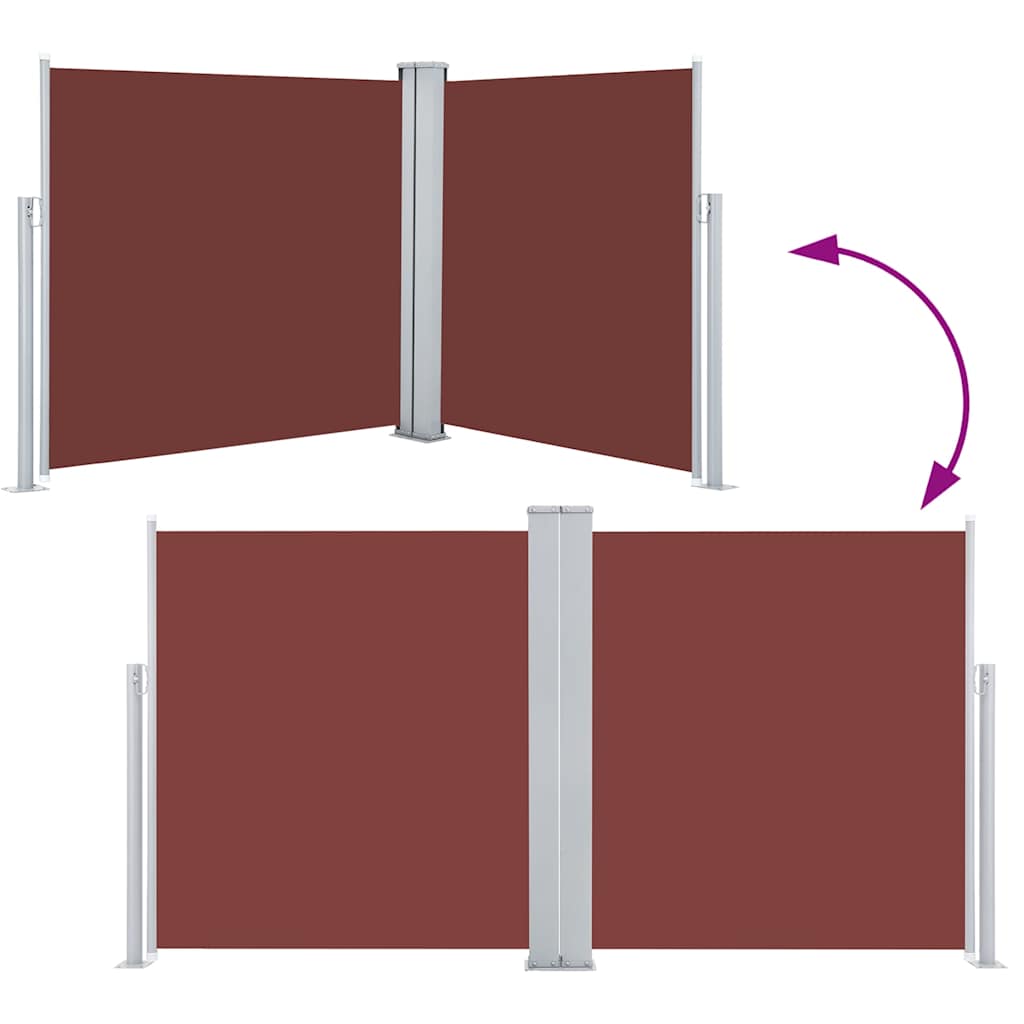 vidaXL Retractable Side Awning Brown 100x600 cm 5