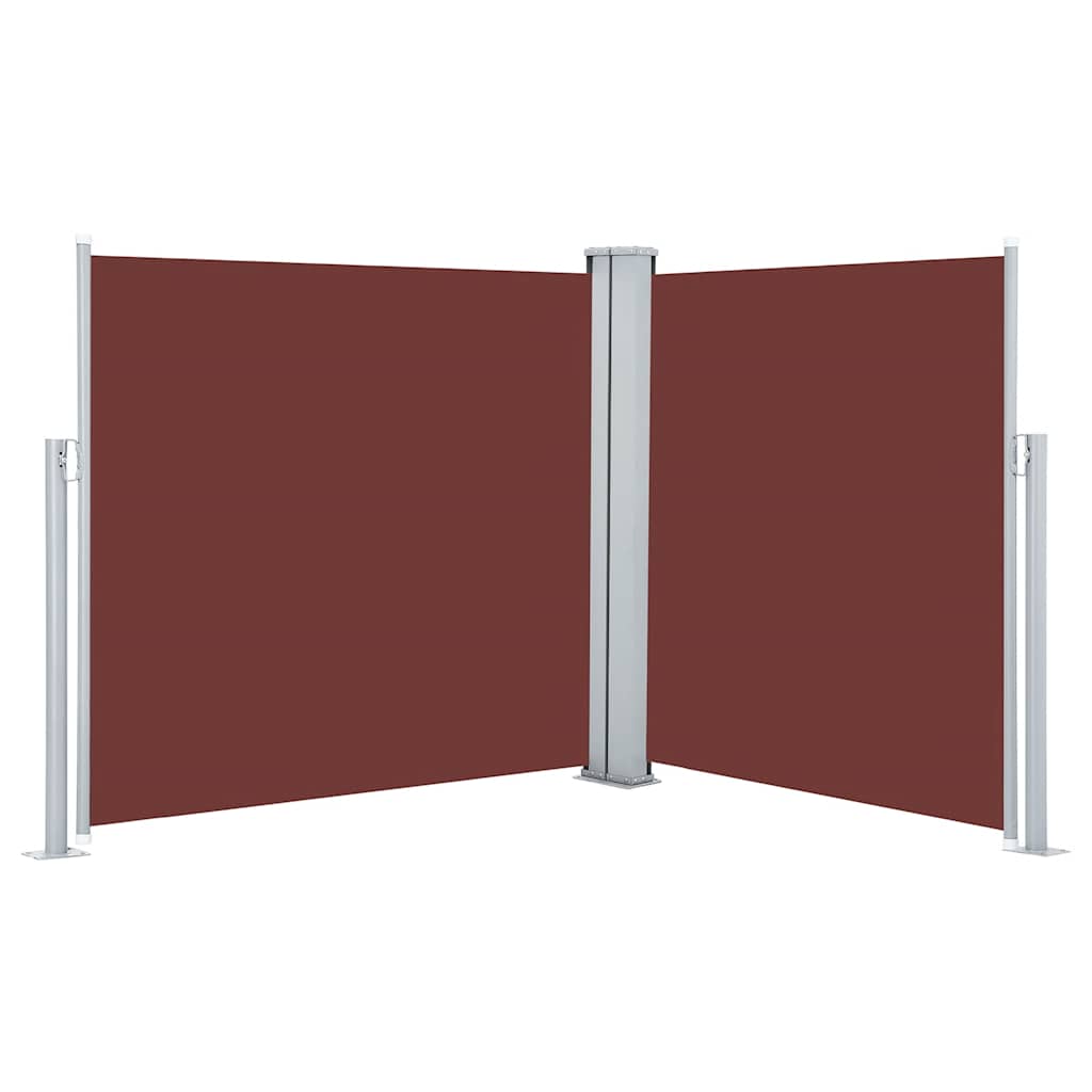 vidaXL Side Awning | Brown | 100% polyester with PU coating | 120 x 600 cm 2