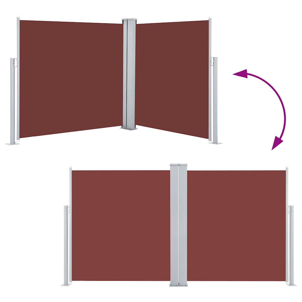 vidaXL Side Awning | Brown | 100% polyester with PU coating | 120 x 600 cm 5